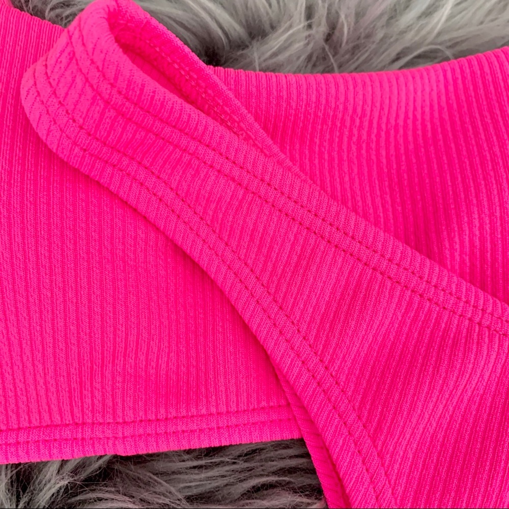 Neon Pink Ribbed Bikini NWT - Picture 7 of 9